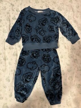 Nintendo Super Mario Blue Character Print Top and pants set